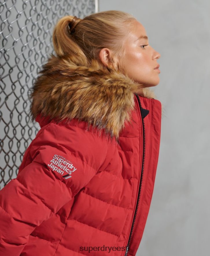 Superdry naised arktiline kõrge puhvmantel B2LT45714 Riietus punane