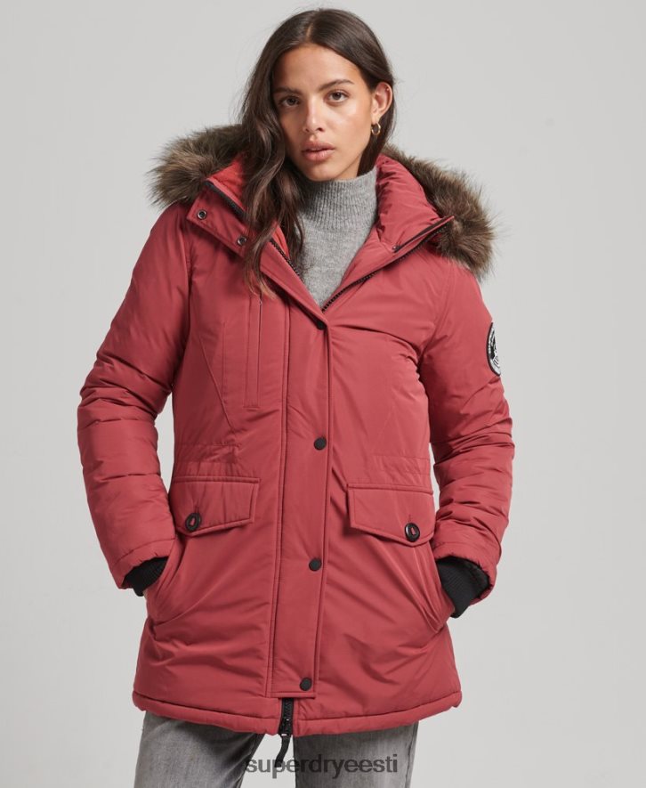 Superdry naised ashley everest parkmantel B2LT45466 Riietus punane