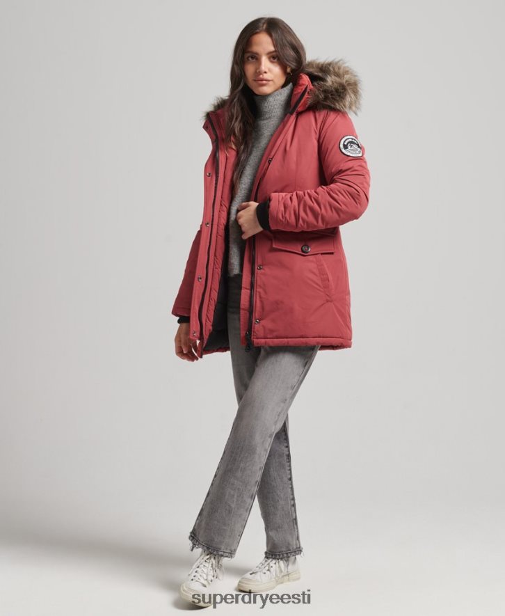 Superdry naised ashley everest parkmantel B2LT45466 Riietus punane