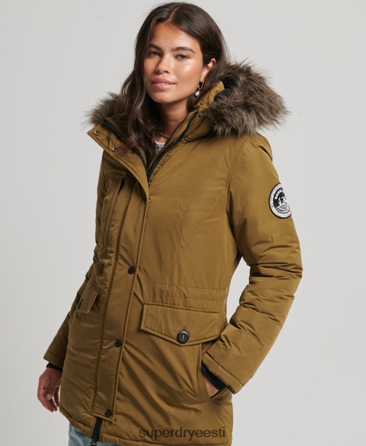 Superdry naised ashley everest parkmantel B2LT45516 Riietus roheline