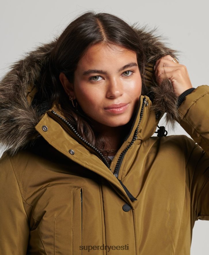 Superdry naised ashley everest parkmantel B2LT45516 Riietus roheline