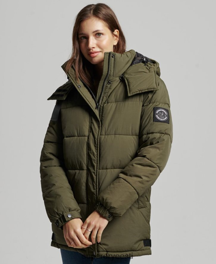 Superdry naised ekspeditsiooni kookoniga polsterdatud mantel B2LT43644 Riietus khaki