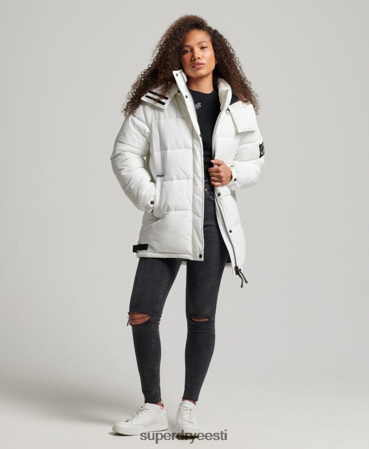 Superdry naised ekspeditsiooni kookoniga polsterdatud mantel B2LT43791 Riietus valge