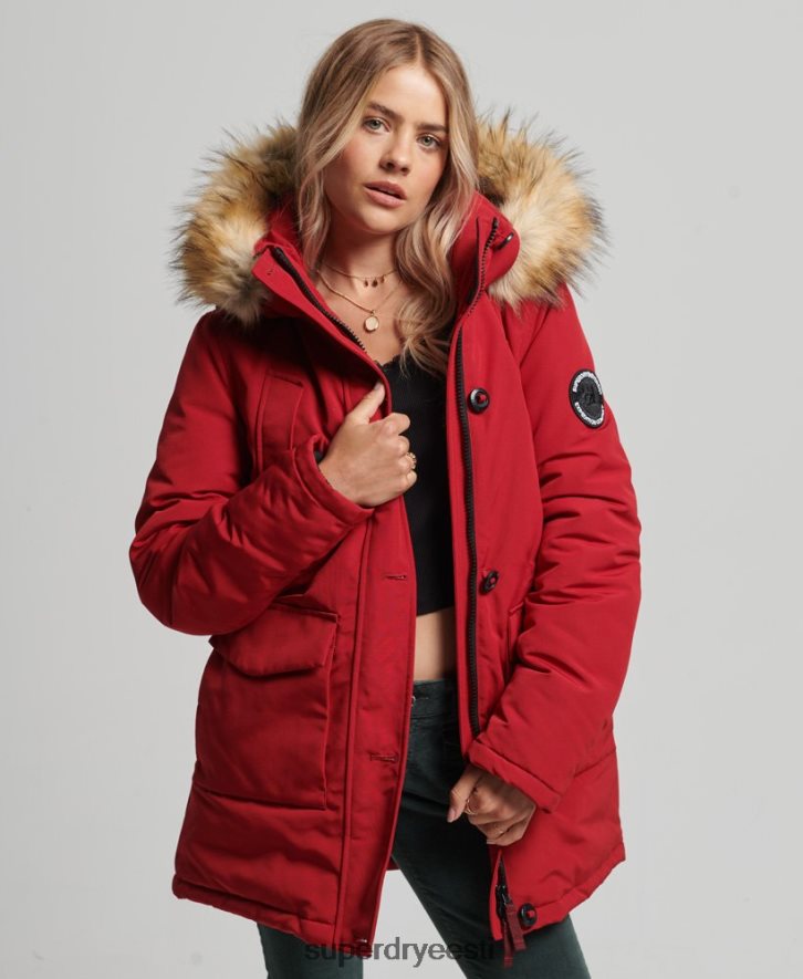 Superdry naised everest parkmantel B2LT43809 Riietus punane