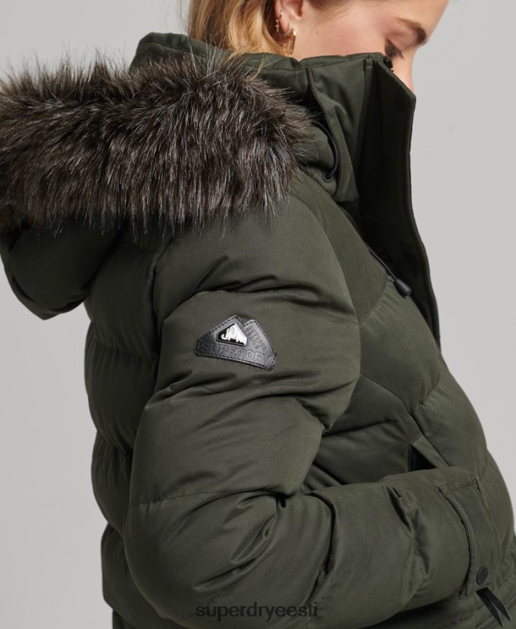 Superdry naised mikrokiust expedition longline parkmantel B2LT45490 Riietus roheline