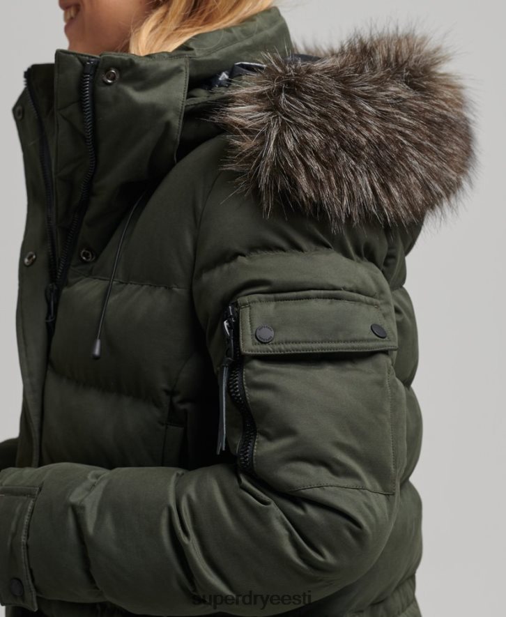 Superdry naised mikrokiust expedition longline parkmantel B2LT45490 Riietus roheline