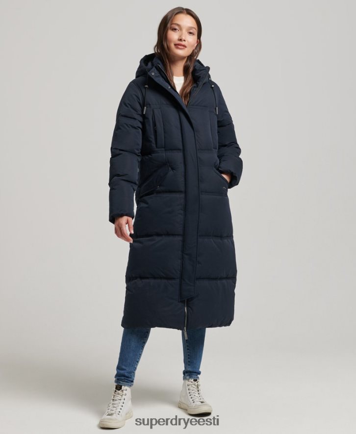 Superdry naised mikrokiust kapuutsiga puhvmantel B2LT43814 Riietus merevägi