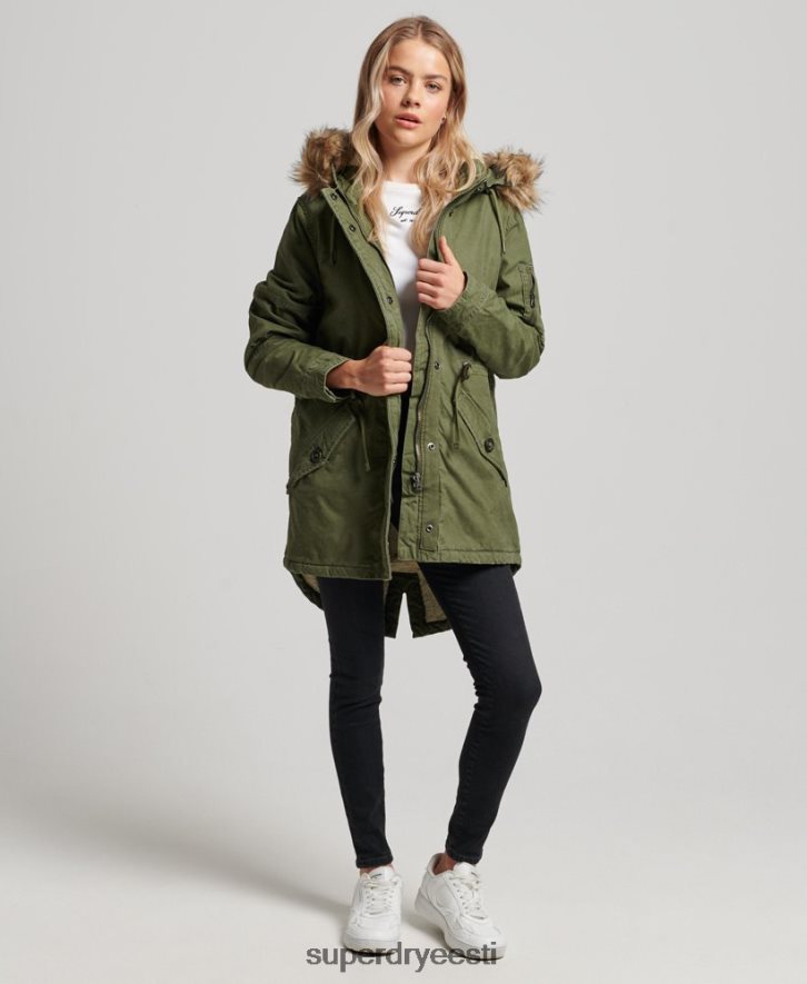 Superdry naised väliparka mantel B2LT45538 Riietus roheline