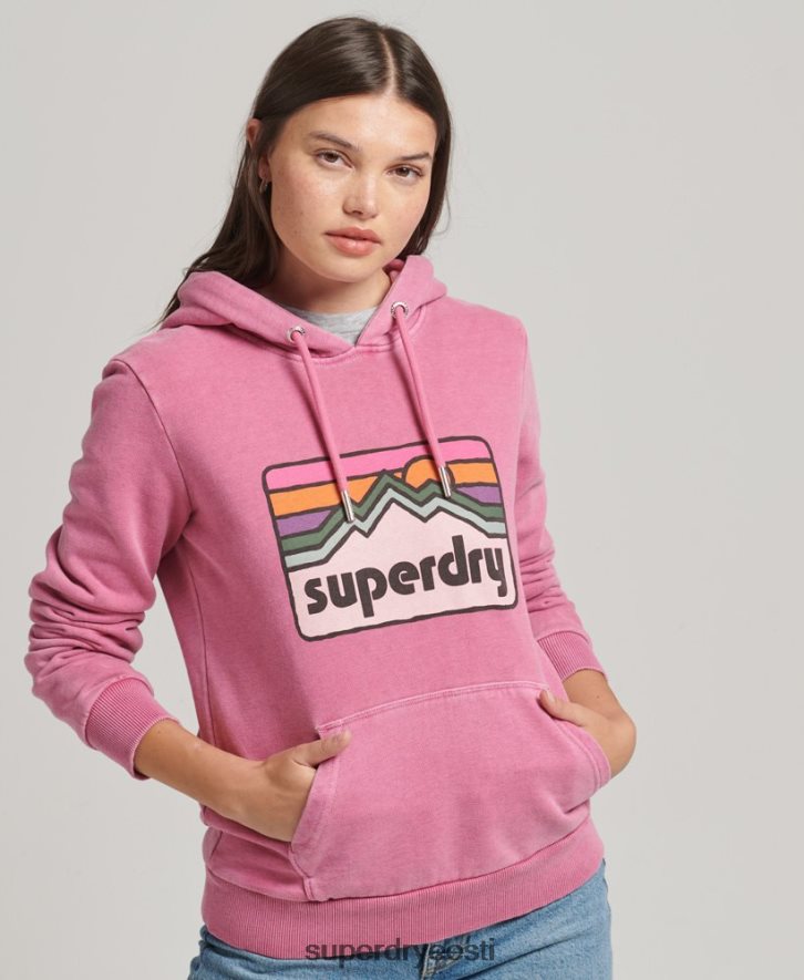 Superdry naised 90ndate maastikugraafiline kapuuts B2LT45749 Riietus roosa