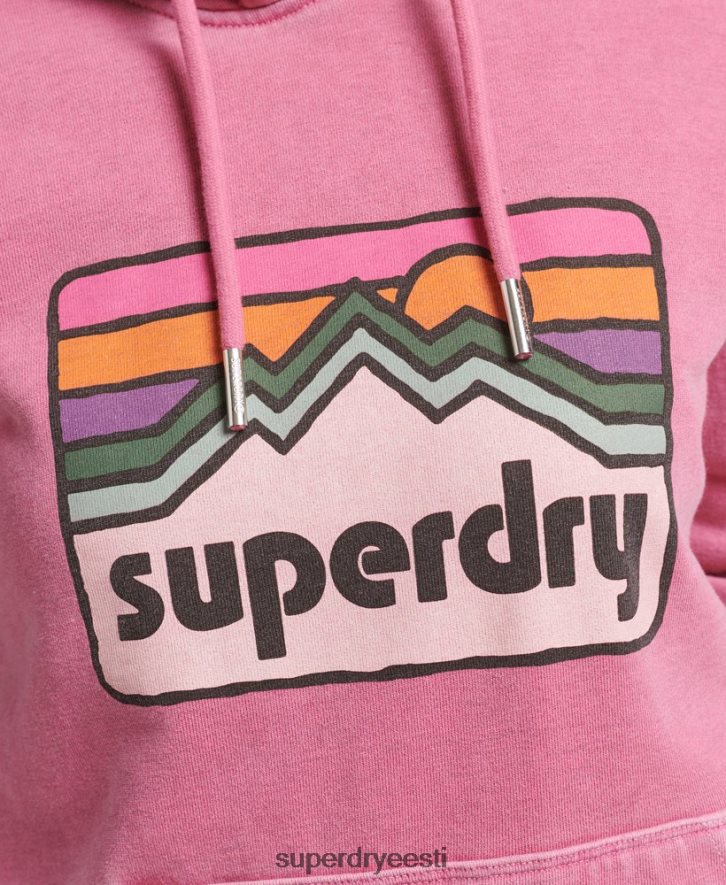 Superdry naised 90ndate maastikugraafiline kapuuts B2LT45749 Riietus roosa