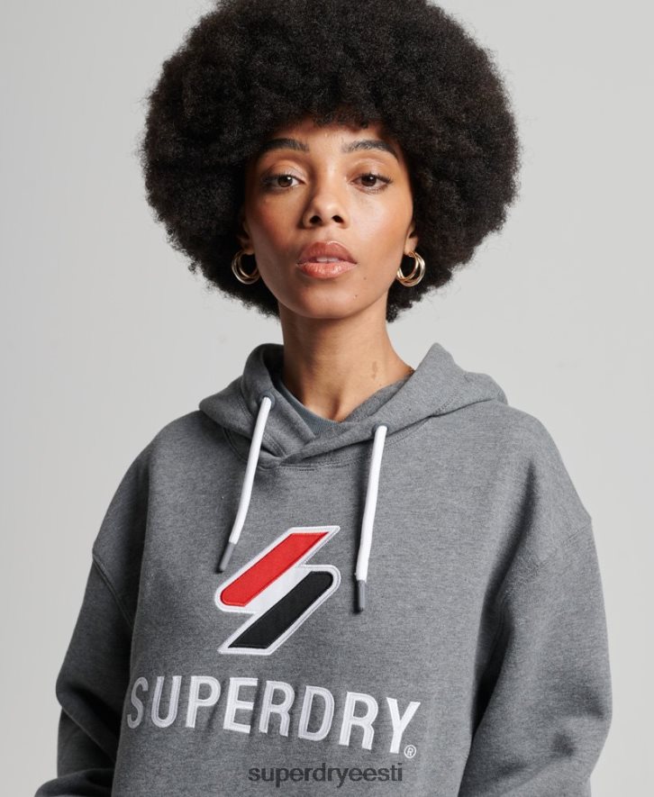 Superdry naised aplikatsiooniga ülisuur kapuuts B2LT43390 Riietus tumehall