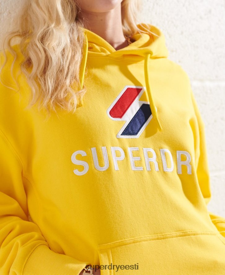 Superdry naised aplikatsiooniga ülisuur kapuuts B2LT45992 Riietus kollane