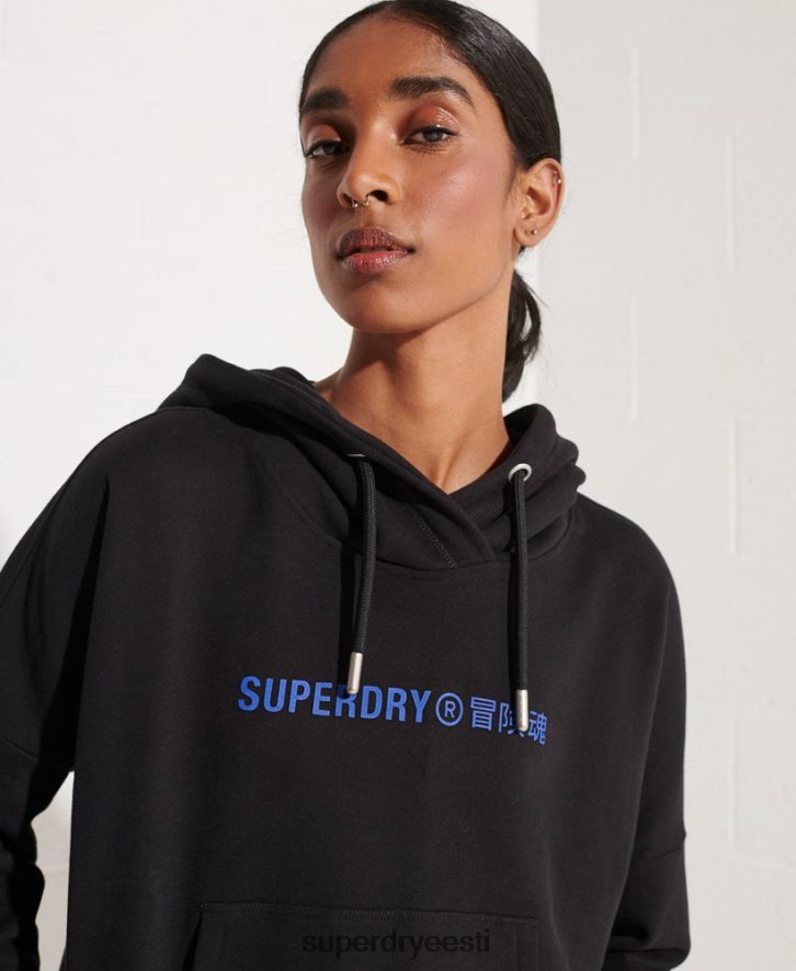 Superdry naised cooperate logo crop hoodie B2LT43470 Riietus must