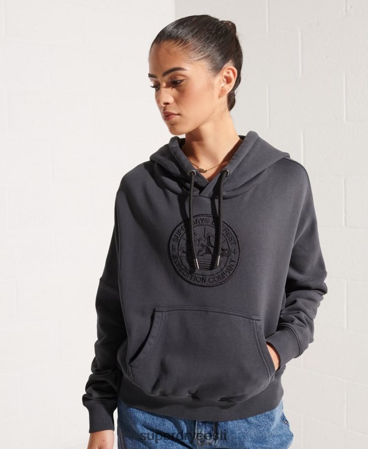 Superdry naised ekspeditsiooni graafiline crop hoodie B2LT46144 Riietus must