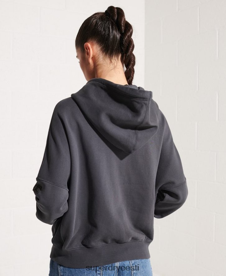 Superdry naised ekspeditsiooni graafiline crop hoodie B2LT46144 Riietus must