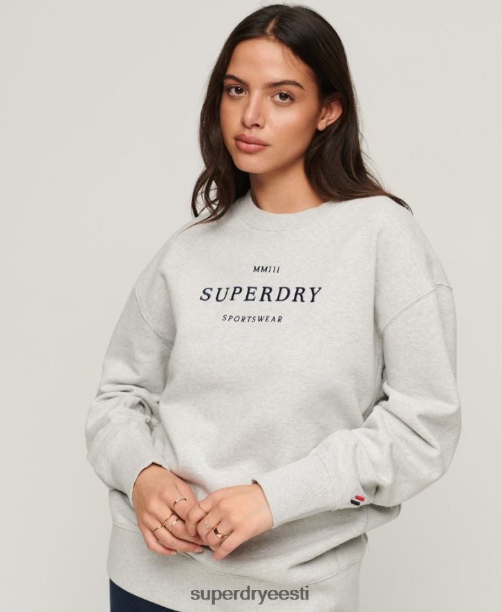 Superdry naised heraldika ülisuur meeskonna dressipluus B2LT43288 Riietus hall