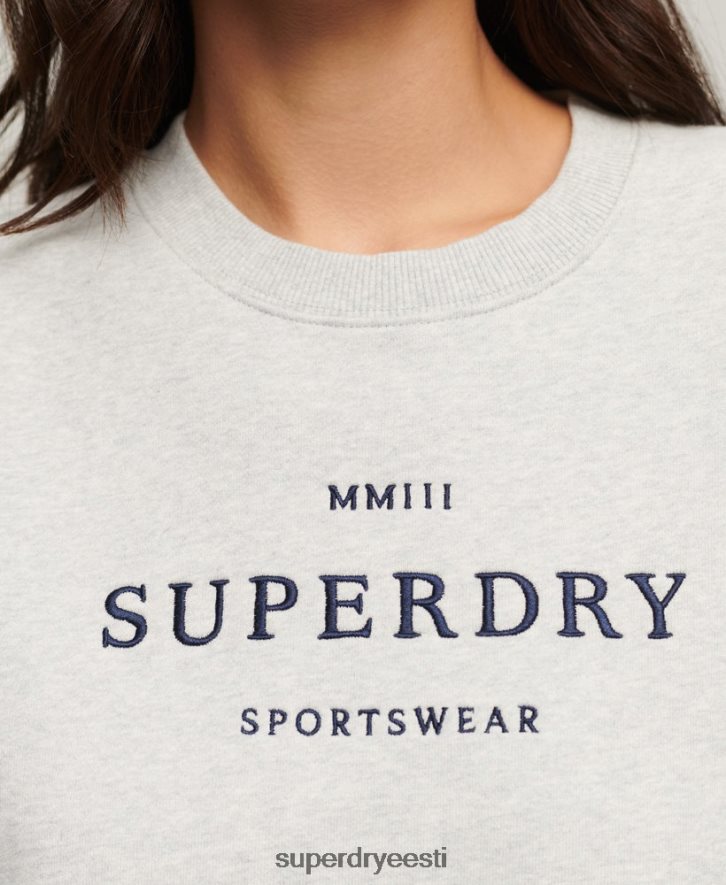 Superdry naised heraldika ülisuur meeskonna dressipluus B2LT43288 Riietus hall