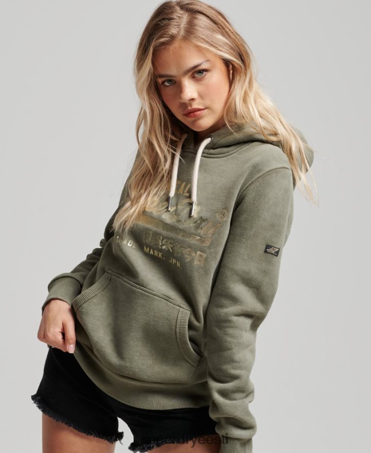 Superdry naised kaunistatud kapuuts B2LT43284 Riietus roheline