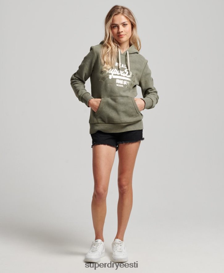 Superdry naised kaunistatud kapuuts B2LT43284 Riietus roheline