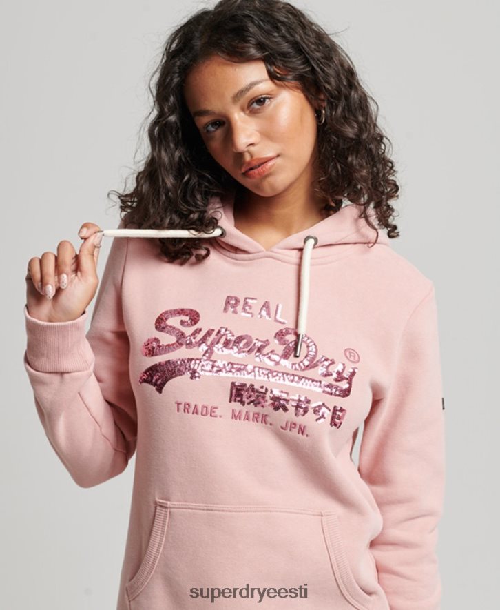 Superdry naised kaunistatud kapuuts B2LT43314 Riietus roosa