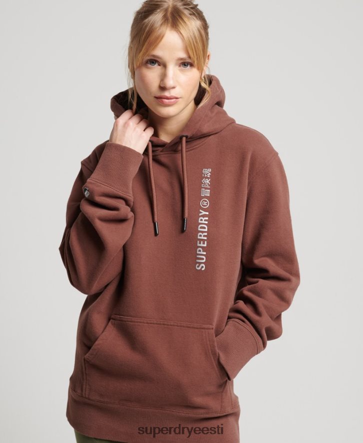 Superdry naised koodiga lineaarne lahtine kapuuts B2LT45882 Riietus pruun