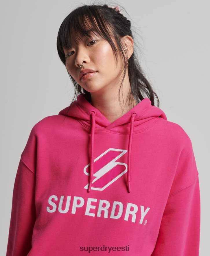 Superdry naised koodiga virnastatud aplikatsiooniga ülisuur kapuuts B2LT43432 Riietus roosa