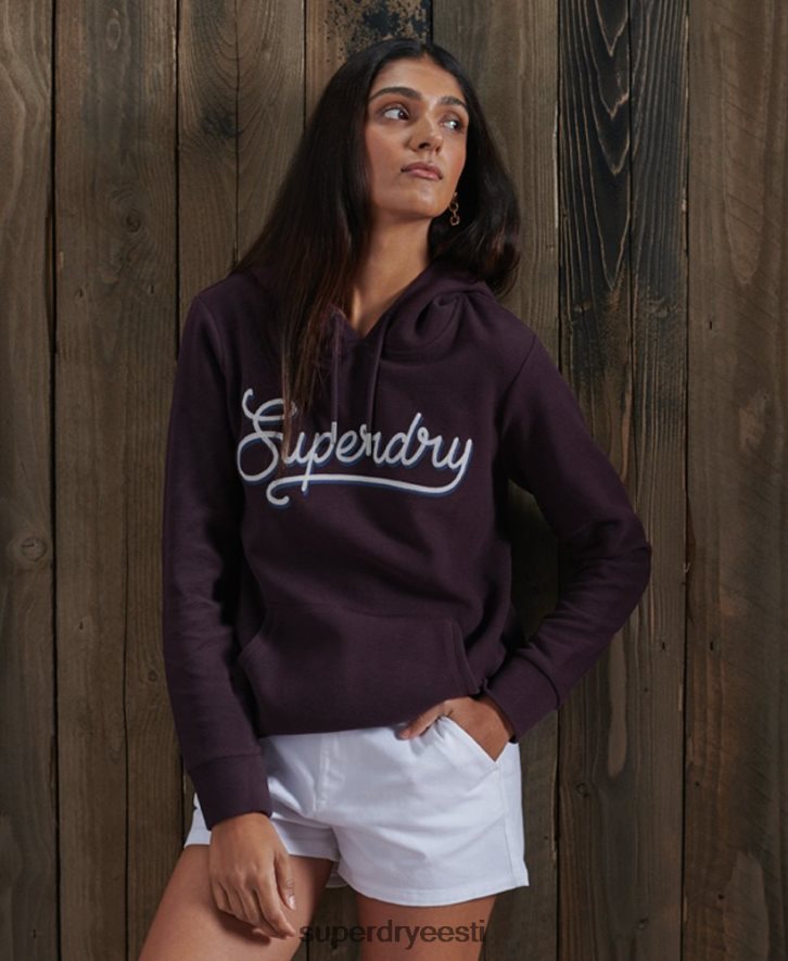 Superdry naised ülipehme ribiga kapuuts B2LT46180 Riietus lilla