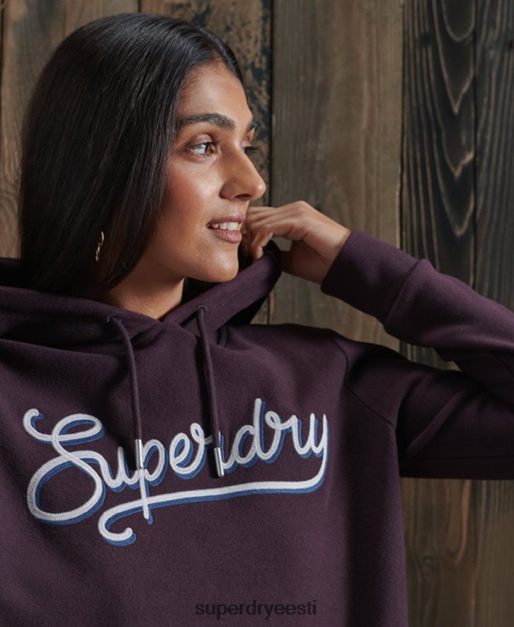 Superdry naised ülipehme ribiga kapuuts B2LT46180 Riietus lilla