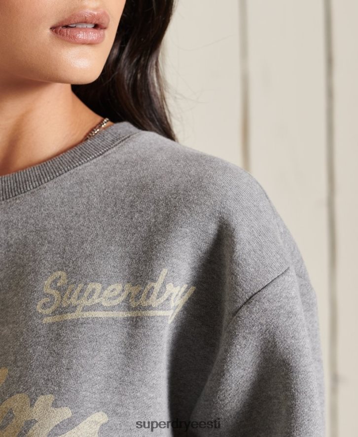 Superdry naised ülisuur kollegiaalse meeskonna dressipluus B2LT45815 Riietus tumehall