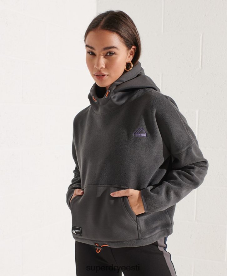 Superdry naised mägifliisist crop hoodie B2LT43441 Riietus tumehall