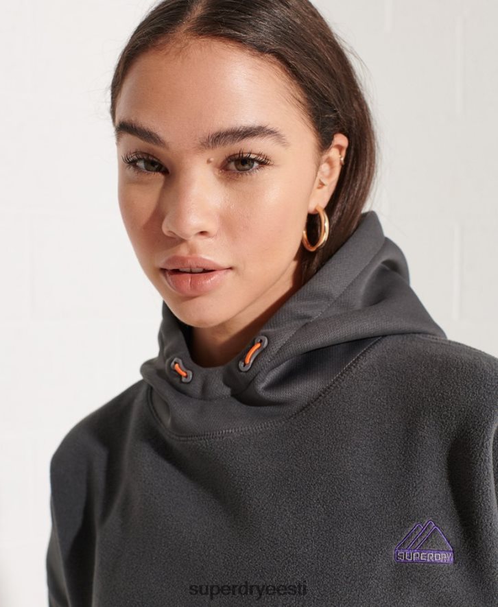 Superdry naised mägifliisist crop hoodie B2LT43441 Riietus tumehall