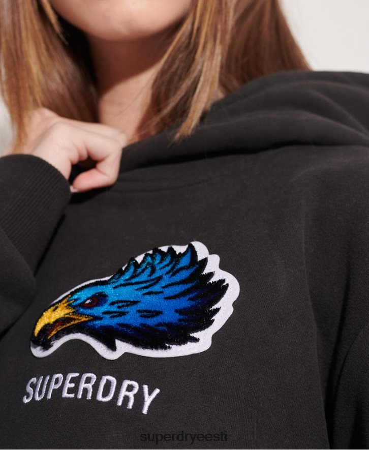 Superdry naised moodne frantsiisi ülisuur kapuuts B2LT43453 Riietus must