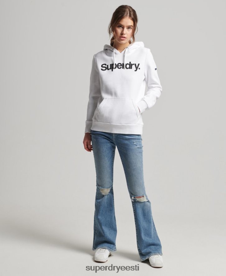 Superdry naised põhilogoga kapuuts B2LT43484 Riietus valge