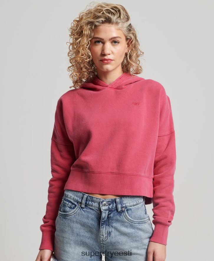 Superdry naised pesu crop hoodie B2LT43353 Riietus roosa