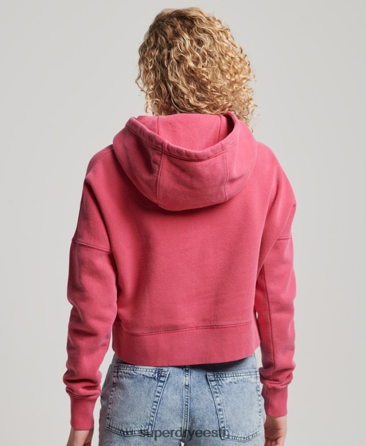 Superdry naised pesu crop hoodie B2LT43353 Riietus roosa