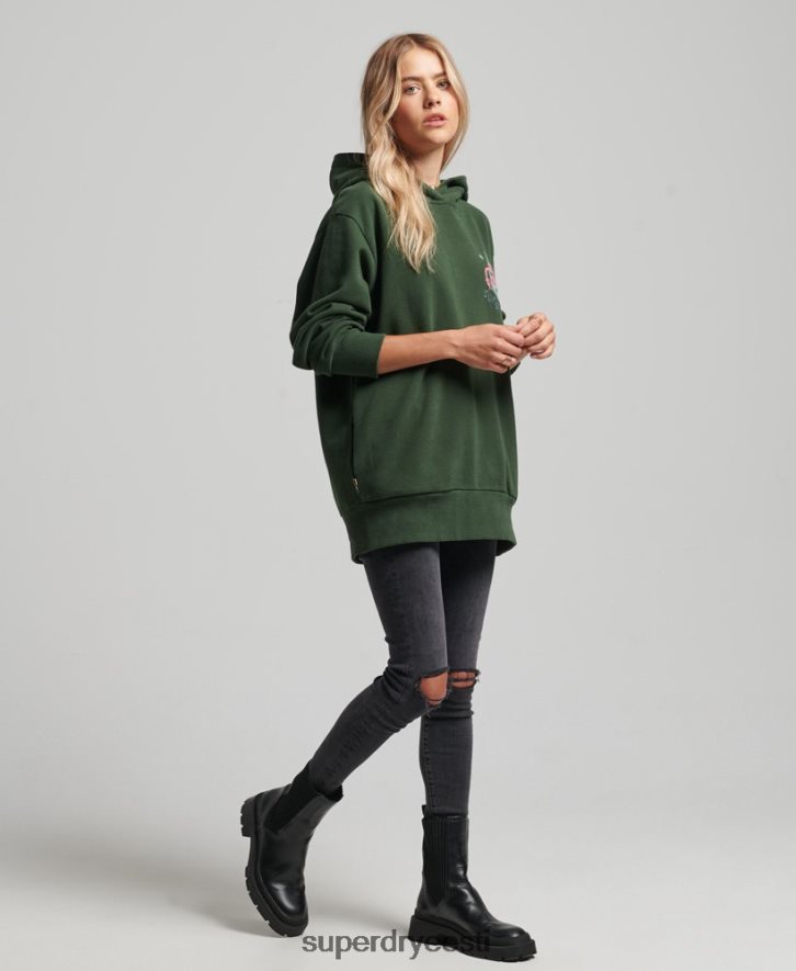 Superdry naised rändrahvalik kapuuts B2LT43415 Riietus roheline