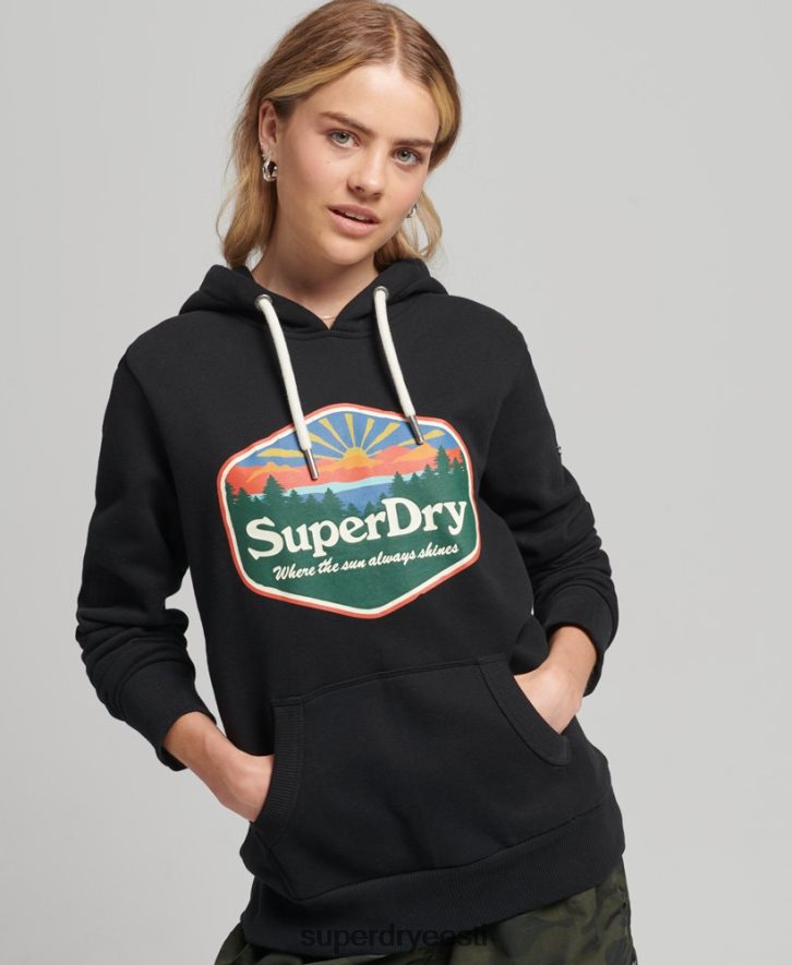 Superdry naised reisi kapuuts B2LT46070 Riietus must