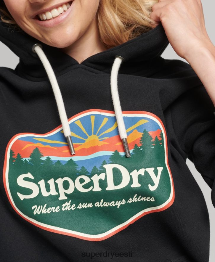 Superdry naised reisi kapuuts B2LT46070 Riietus must