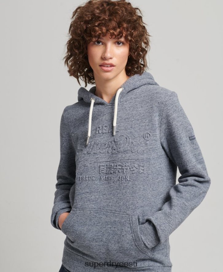 Superdry naised reljeefse graafilise logoga kapuuts B2LT43396 Riietus helesinine