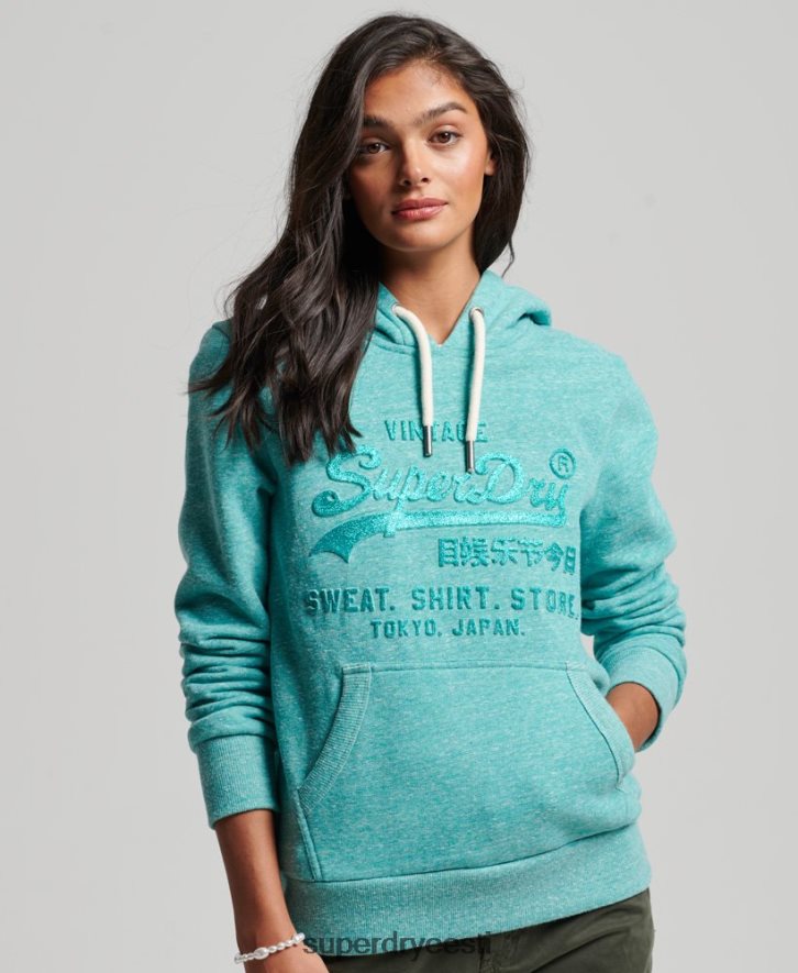 Superdry naised reljeefse graafilise logoga kapuuts B2LT43419 Riietus roheline