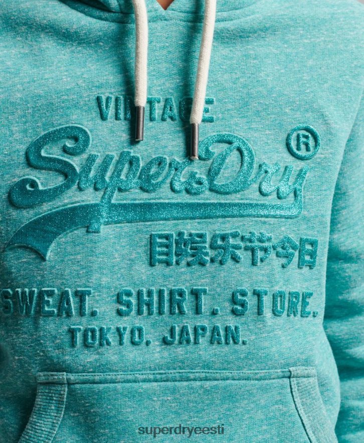 Superdry naised reljeefse graafilise logoga kapuuts B2LT43419 Riietus roheline