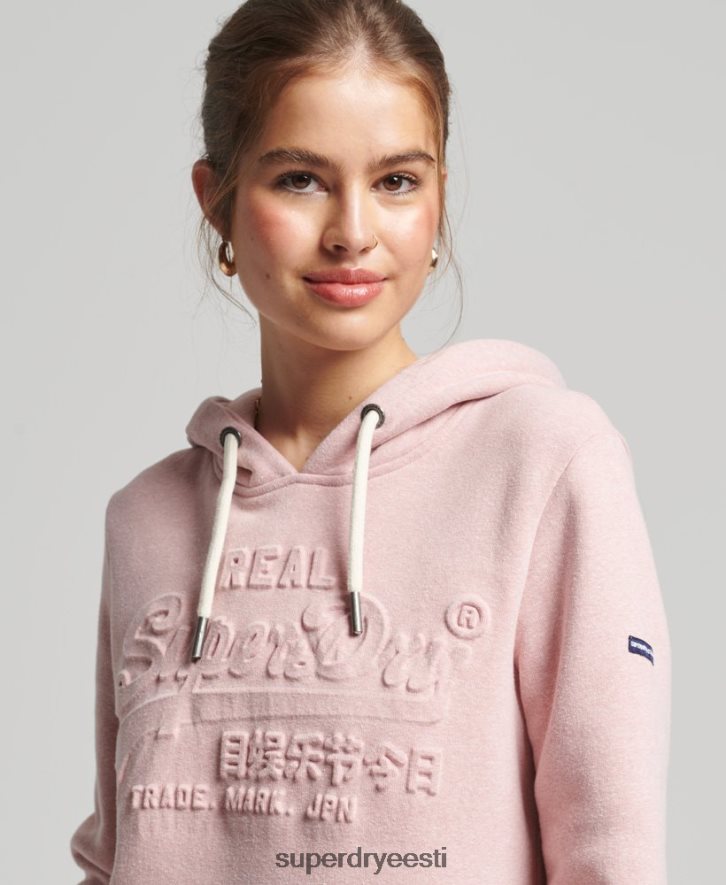 Superdry naised reljeefse graafilise logoga kapuuts B2LT46121 Riietus roosa