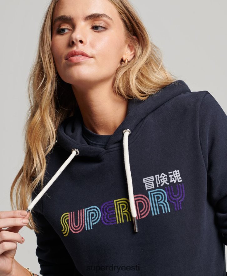 Superdry naised retro vikerkaare kapuuts B2LT43350 Riietus merevägi