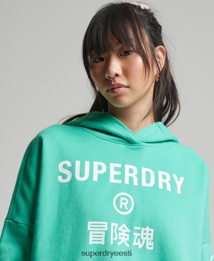 Superdry naised sport crop box hoodie B2LT45978 Riietus roheline