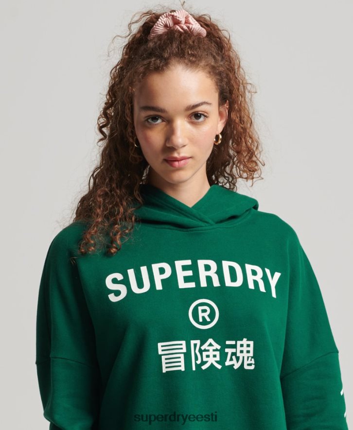 Superdry naised sport crop box hoodie B2LT46087 Riietus roheline