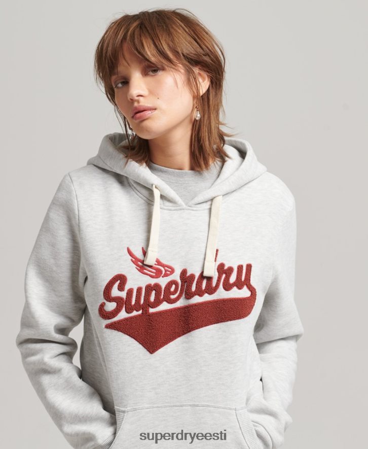 Superdry naised stsenaariumi stiilis kolledži kapuuts B2LT43443 Riietus helehall