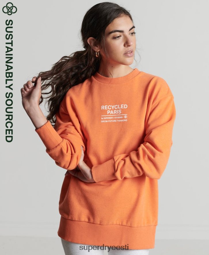 Superdry naised taaskasutatud linnameeskonna dressipluus B2LT45971 Riietus oranž