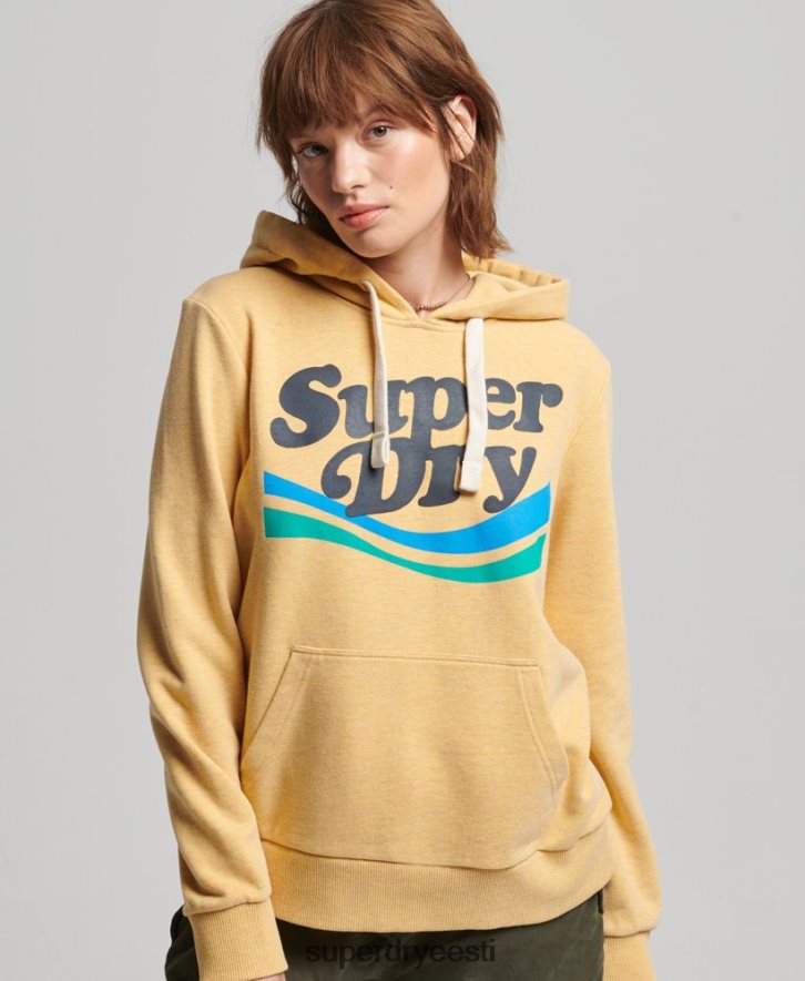 Superdry naised vikerkaare graafiline logoga kapuuts B2LT43454 Riietus kollane