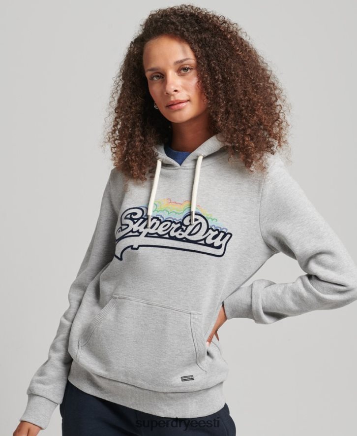 Superdry naised vikerkaare graafiline logoga kapuuts B2LT45892 Riietus hall