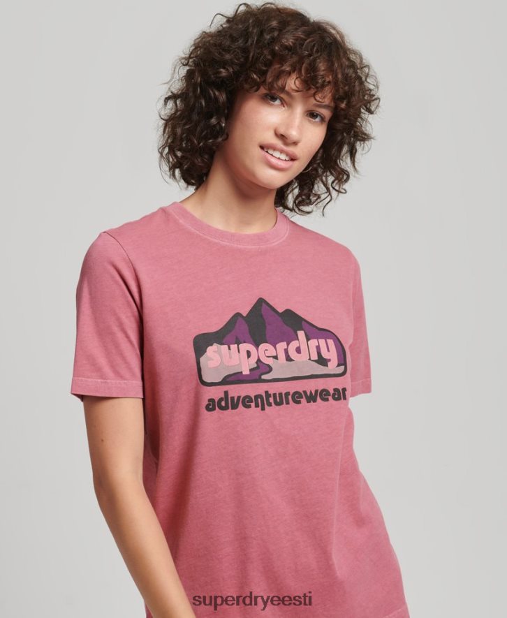 Superdry naised 90ndate maastikugraafika T-särk B2LT46210 Riietus roosa